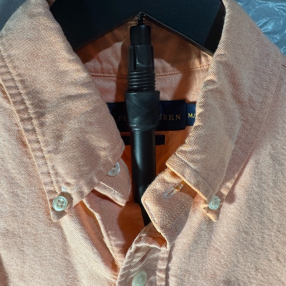 Ralph Lauren Men's Peach Button Short Sleeve Shirt Size Medium Slim Fit - Picture 4 of 12